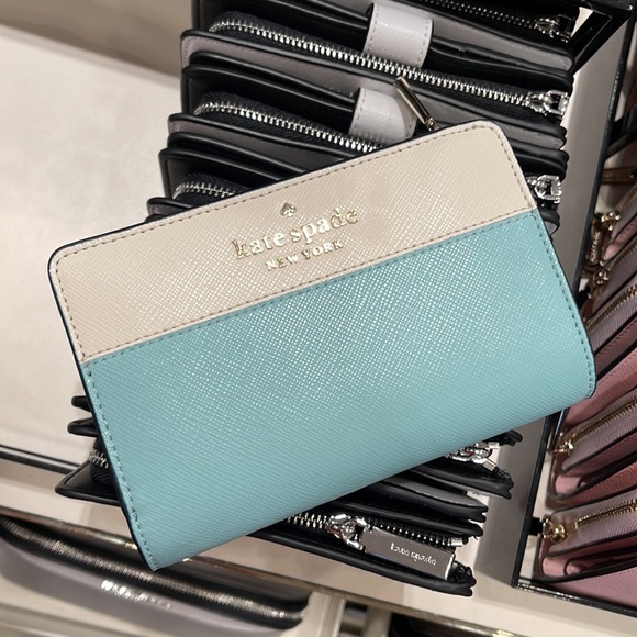 Kate Spade Staci Medium Compact Bifold Wallet Poolside Multi - Picture 12 of 16